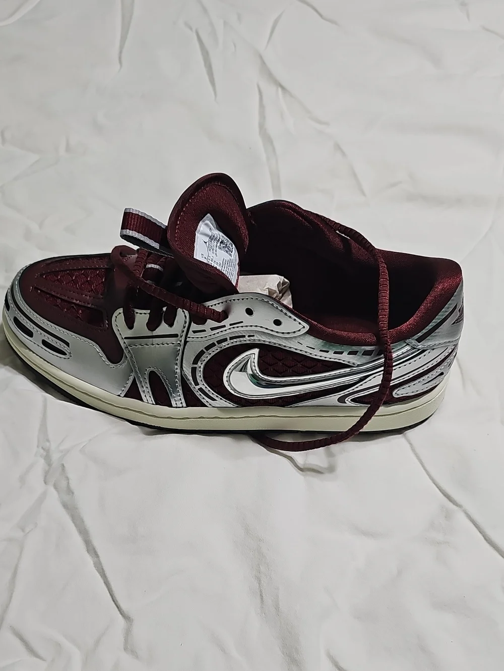 Nike Maroon and Silver, Air Jordan Women's Athletic Sneakers
